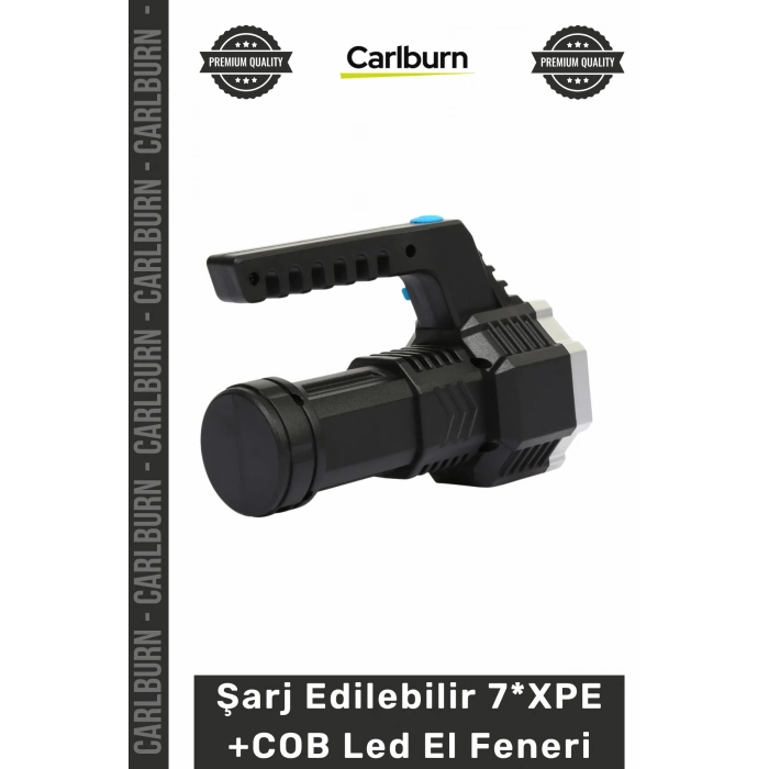 #ElFeneri ABS 5 Mod USB Şarj Göstergeli Şarj Edilebilir 7XPE +COB Led El Feneri