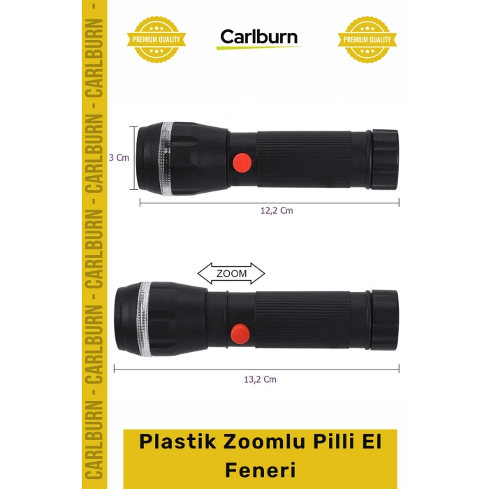 #ElFeneri Güçlü Led Aydınlatma Kamp Outdoor Odaklanabilir PS7083 Plastik Zoomlu Pilli El Feneri
