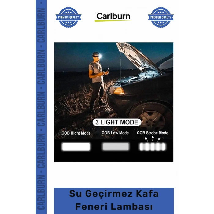 #KafaLambası Hafif Kamp Outdoor Balıkçı Av Mini Pilli COB LED 3 Mod Su Geçirmez Kafa Feneri Lambası