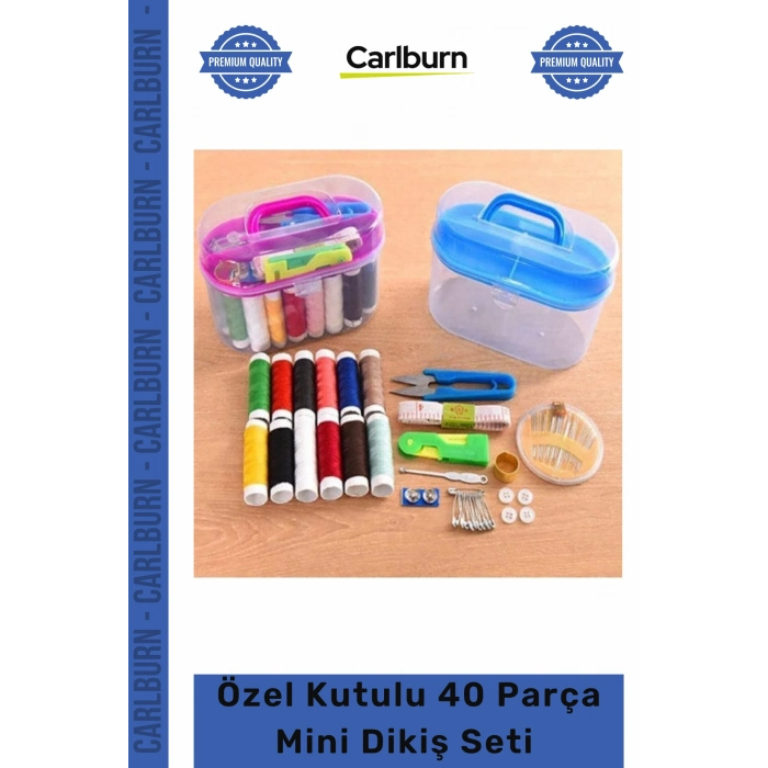 #DikişSeti Pratik Terzi Özel Kutulu 40 Parça Mini Dikiş Seti Iğne Iplik Balıkçı Makas Mezura Yüzük