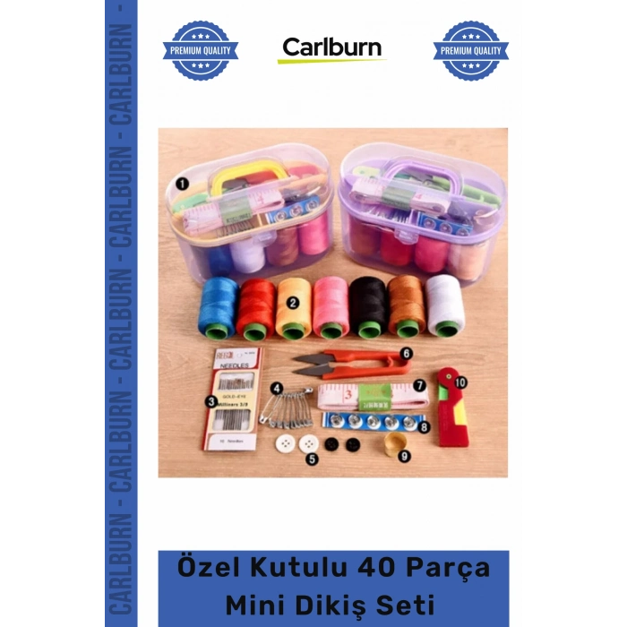 #DikişSeti Pratik Terzi Özel Kutulu 40 Parça Mini Dikiş Seti Iğne Iplik Balıkçı Makas Mezura Yüzük
