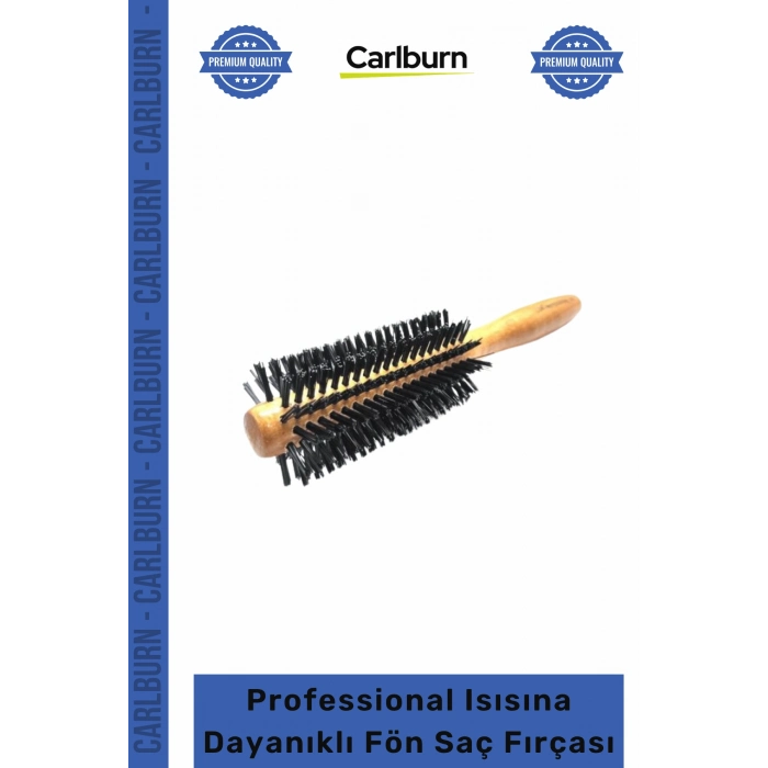 #SaçFırçası Ergonomik Ahşap Sap Yanmaz Salon Tipi Professional Isısına Dayanıklı Fön Saç Fırçası