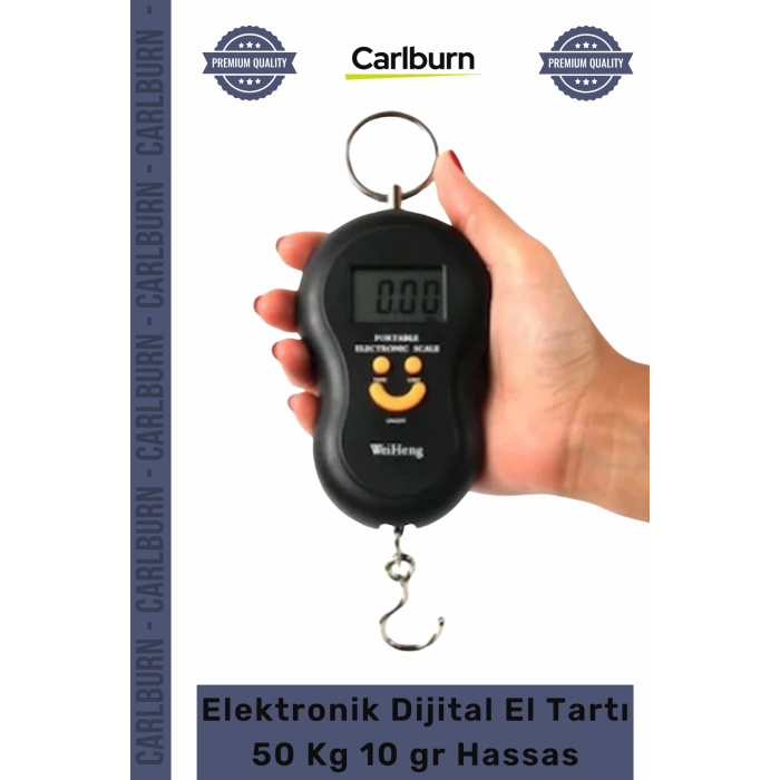 #Tartı Işıklı LCD Ekran Gülenyüz Elektronik Dijital El Kantarı 50 Kg Terazi Tartı 10 gr Hassas
