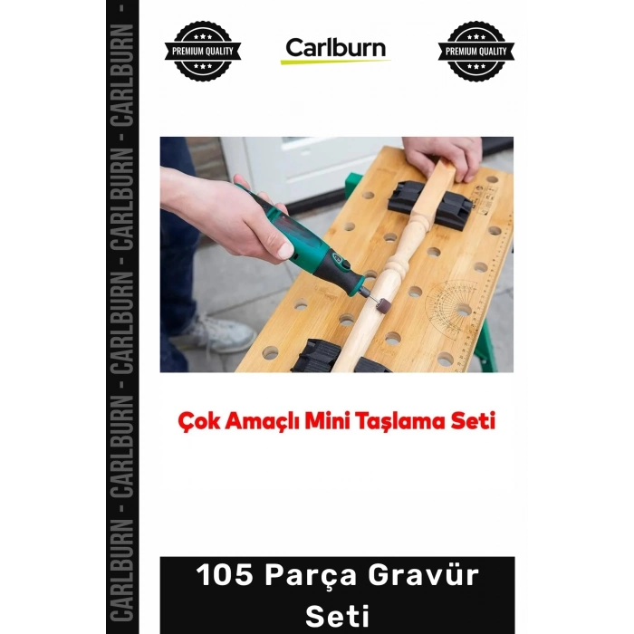 Gravür Seti 105 Parça Matkap Dramel Makine Uyumlu Kalıpçı Taşlama Zımparalama Polisaj Fırçalama Seti