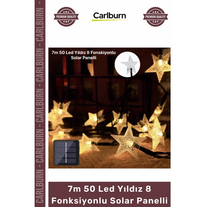 #Solar Bahçe Aydınlatma Dekoratif Solar 7m 50 Led Damla 8 Fonksiyonlu Solar Panelli Gün Işığı