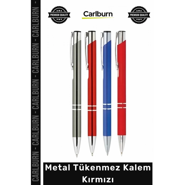 #Kalem Lüks Ofis Tipi Hediyelik Promosyon Şık Kaliteli Okul Dayanıklı Metal Tükenmez Kalem Kırmızı - 1 Adet