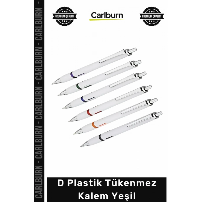 #Kalem Promosyon Logo Baskılı Kurumsal Ekonomik Ofis Gövde D Plastik Tükenmez Kalem Yeşil - 1 Adet