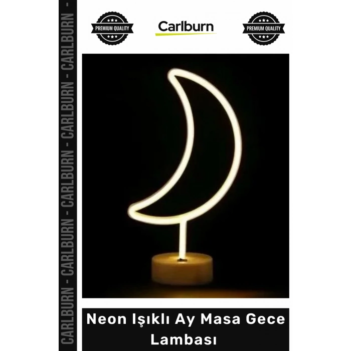 #GeceLambası Dekoratif Modern Şık Led Aydınlatma Hediye Neon Işıklı Ay Masa Gece Lambası Pil+Usb
