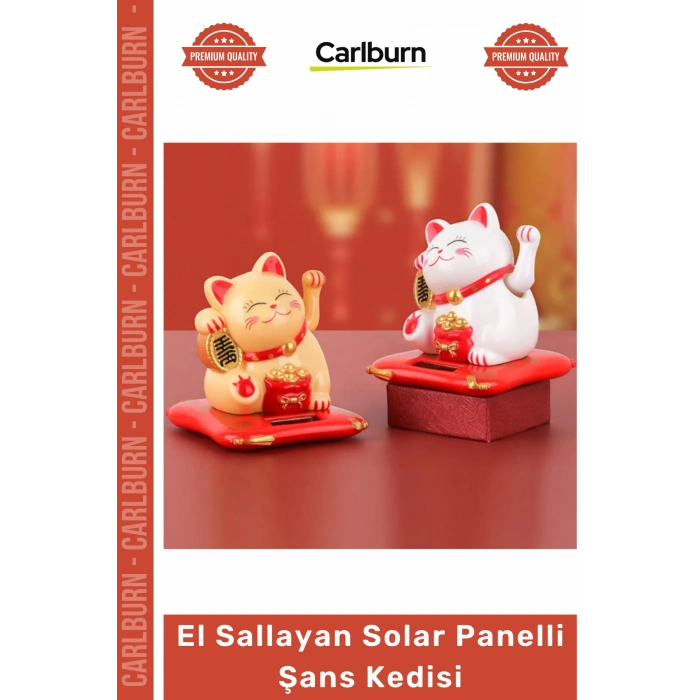 #ManekiNeko Japon Kültürü Maneki Neko Bereket El Sallayan Solar Panelli Dekoratif Şans Kedisi