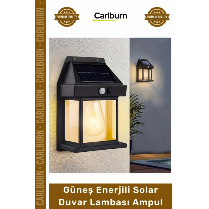 Özel Üretim Su Geçirmez Bahçe Dekoratif Güneş Enerjili Solar Duvar Lambası Rustik Ampul Gün Işığı