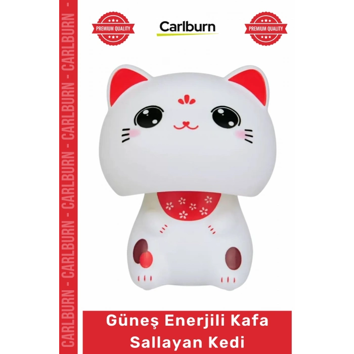 Özel Üretim Maneki Neko Japon Kültürü Şans Solar Dekoratif Obje Güneş Enerjili Kafa Sallayan Kedi