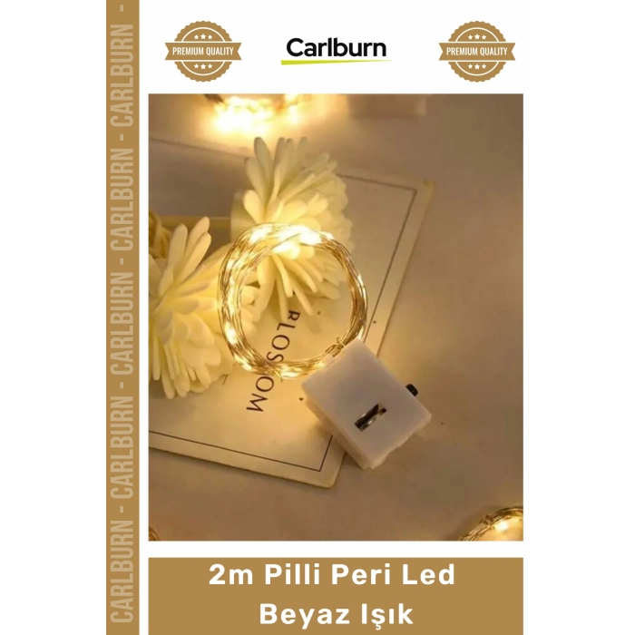 Özel Üretim Dekoratif Aydınlatma Şık Tasarım Esnek Tel Mikro Pil Kutu 2m Pilli Peri Led Beyaz Işık