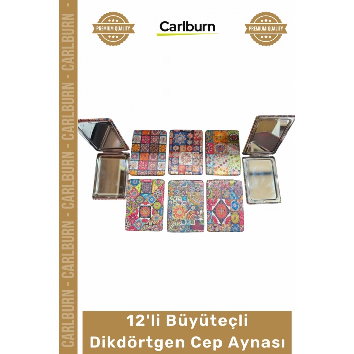 #CepAynası Promosyon Hediyelik Şık Tasarım Portatif Logo 12li Büyüteçli Dikdörtgen Cep Aynası