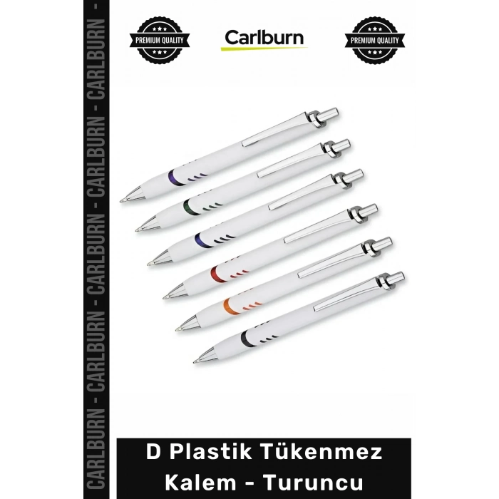 #Kalem Promosyon Logolu Ofis Kırtasiye Şık Kaliteli Baskılı D Plastik Tükenmez Kalem Turuncu