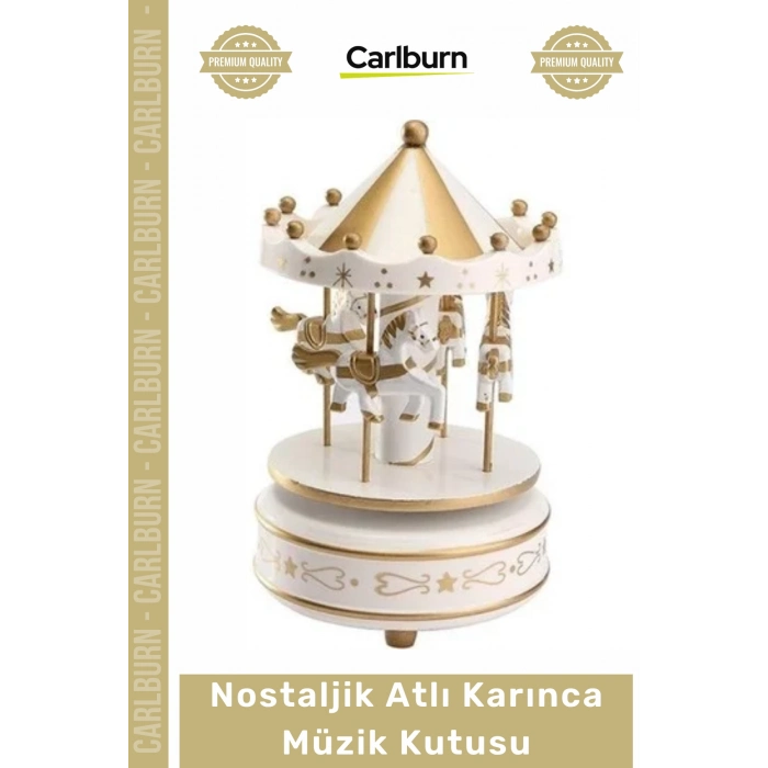 #MüzikKutusu Nostaljik Ahşap Dekoratif Hediyelik Kurmalı Hareketli Vintage Atlı Karınca Müzik Kutusu
