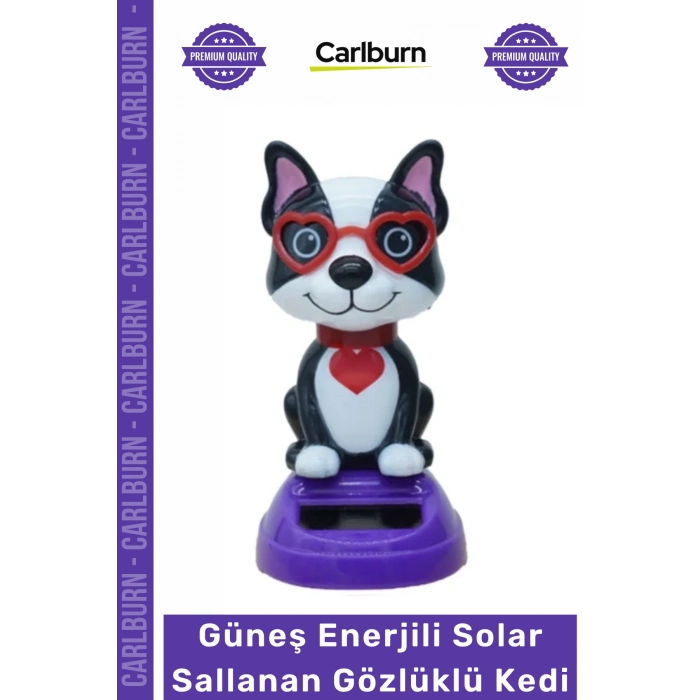 #Solar Araç Torpido Süsü Dekoratif Şık Şans Kedisi Güneş Enerjili Solar Sallanan Gözlüklü Kedi