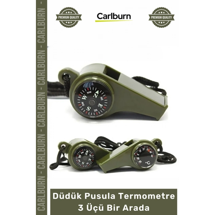 #Düdük Outdoor Kamp Hayatta Kalma Taktik Haki Yeşil Düdük Pusula Termometre 3 Üçü Bir Arada