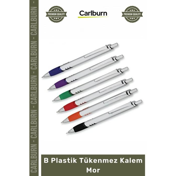 Özel Üretim Logolu Promosyon Kaliteli Kurumsal Ofis Malzemesi Şık B Plastik Tükenmez Kalem Mor