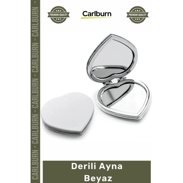 #Ayna Modern Dekoratif Şık Tasarım Çanta Cep Boy Makyaj Lüks Suni Çerçeve Derili Ayna Beyaz