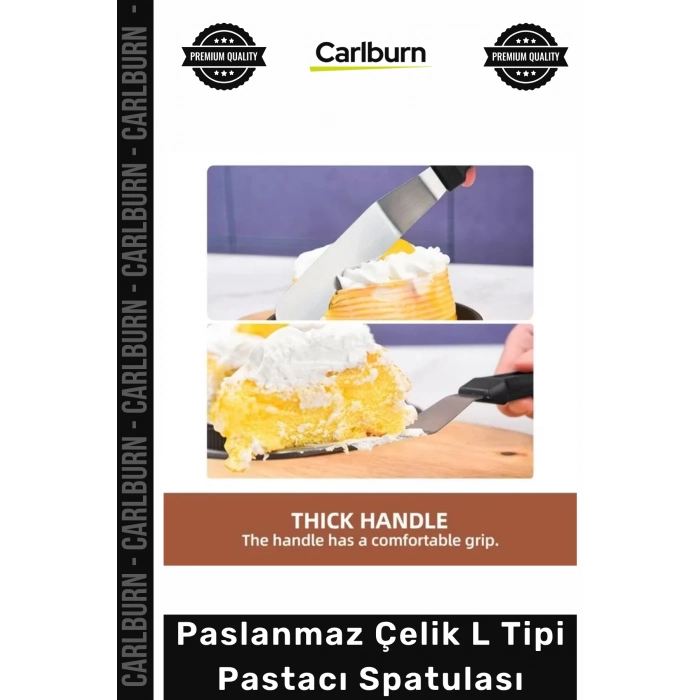 Özel Üretim Profesyonel Mutfak Ekipmanı Ergonomik Saplı Paslanmaz Çelik L Tipi Pastacı Spatulası