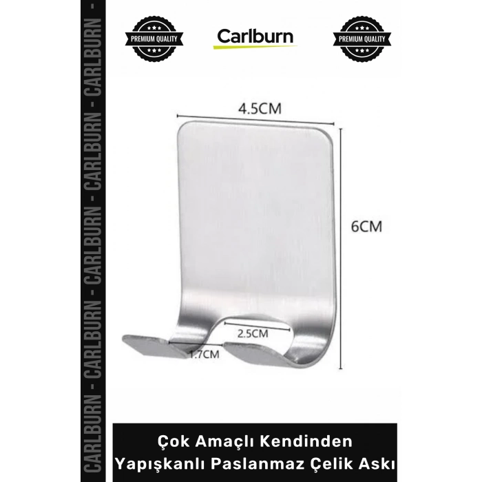 Özel Üretim Delme Gerektirmeyen Matkapsız Metal Çok Amaçlı Kendinden Yapışkanlı Paslanmaz Çelik Askı