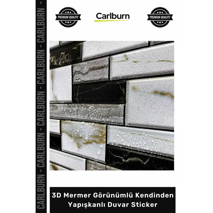 Özel Üretim 30x30 Mutfak Banyo Panel Tuğla 3D Mermer Görünümlü Kendinden Yapışkanlı Duvar Sticker