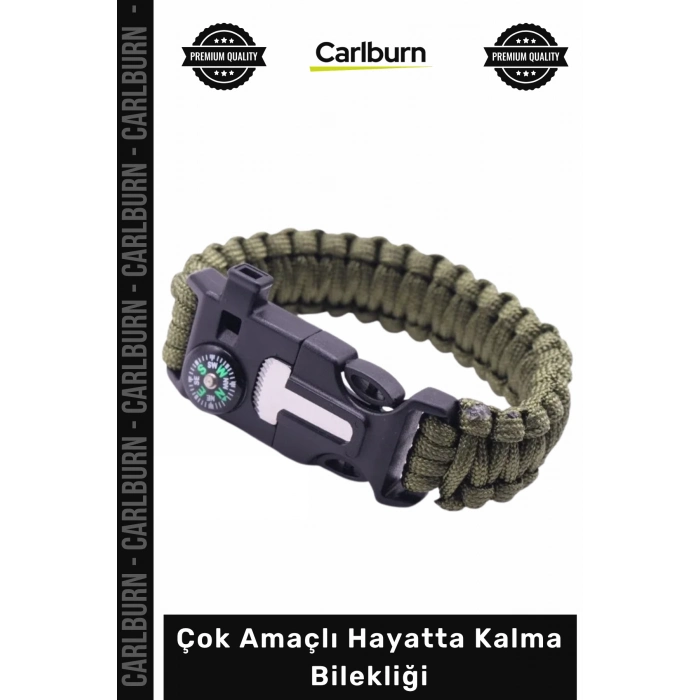 #Bileklik Kamp Outdoor Paracord Pusula Çakmaktaşı Düdük Çakı Çok Amaçlı Hayatta Kalma Bilekliği