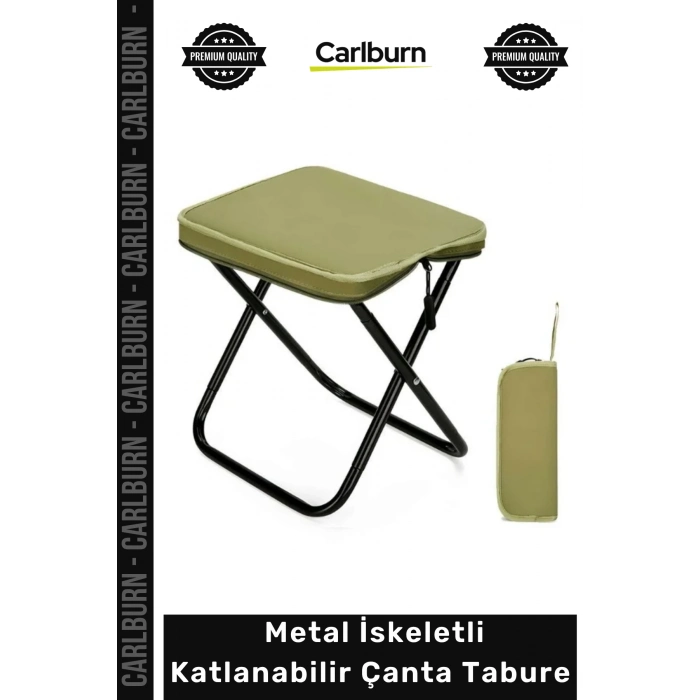 #Tabure Portatif Hafif Kamp Piknik Balıkçı Dayanıklı Metal İskeletli Katlanabilir Çanta Tabure
