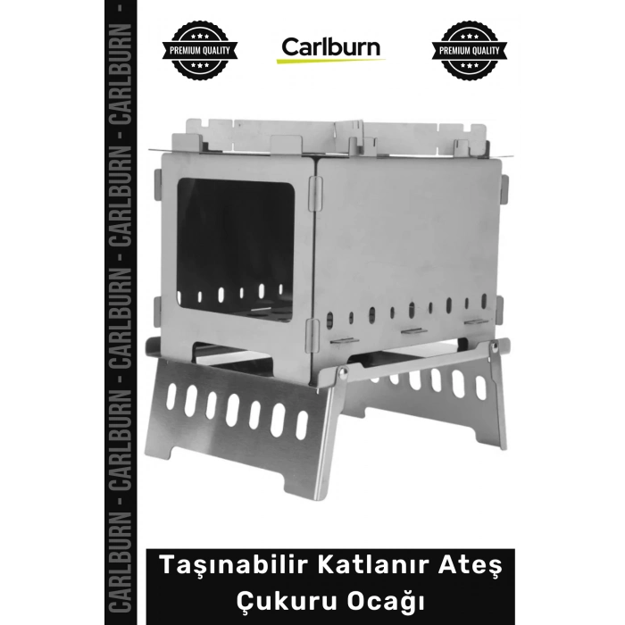 #AteşÇukuruPaslanmaz Çelik Kamp Tipi Kompakt Outdoor Izgara Taşınabilir Katlanır Ateş Çukuru Ocağı