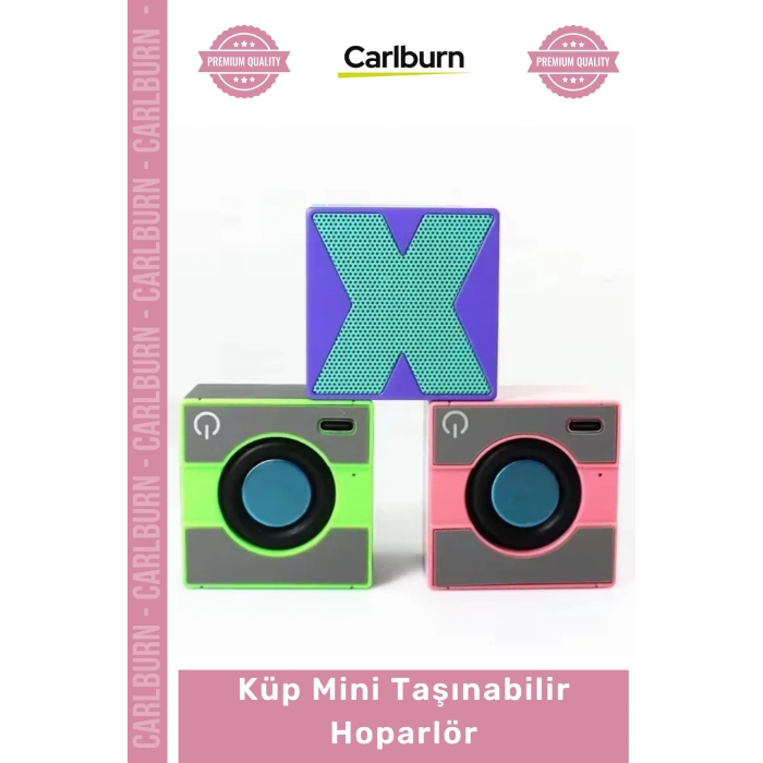 #Hoparlör Bluetooth 50 USB C Hızlı Şarj Kablosuz Güçlü Bass Kompakt Küp Mini Taşınabilir Hoparlör
