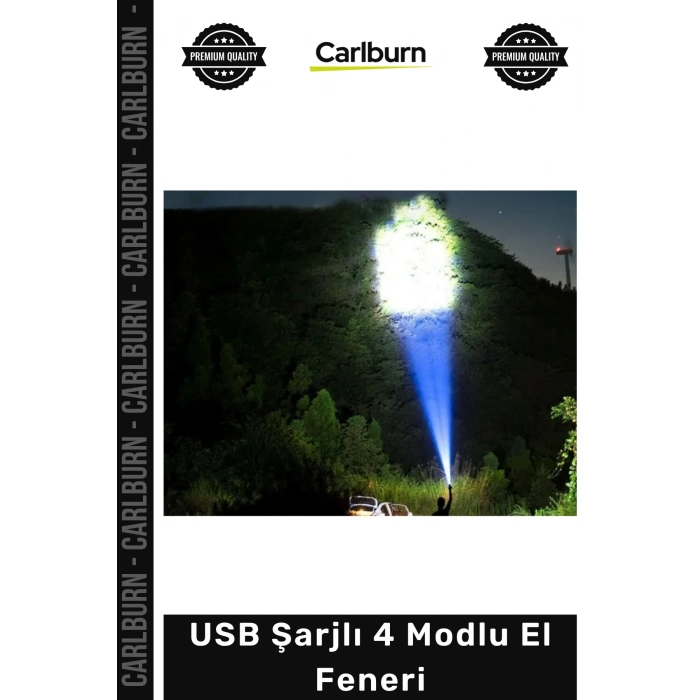 #ElFeneri Ultra Parlak COB LED Şarj Göstergeli Kamp Piknik Işıldak Multi USB Şarjlı 4 Modlu El Feneri
