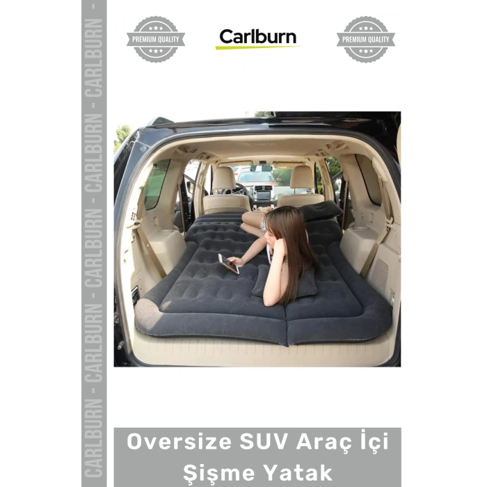 #Yatak Konforlu Kamp Karavan Ortopedik Kadife Oversize SUV Araç İçi Şişme Yatak 175x135x15 cm