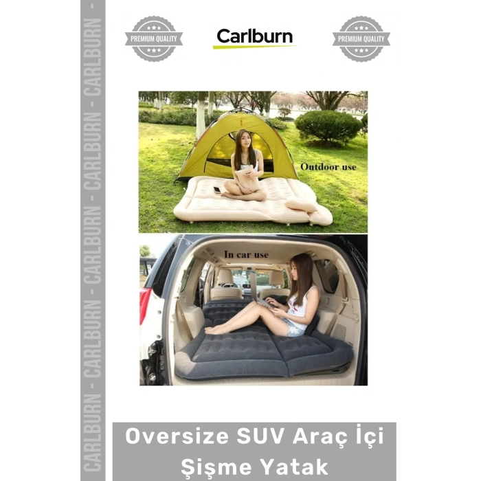#Yatak Konforlu Kamp Karavan Ortopedik Kadife Oversize SUV Araç İçi Şişme Yatak 175x135x15 cm