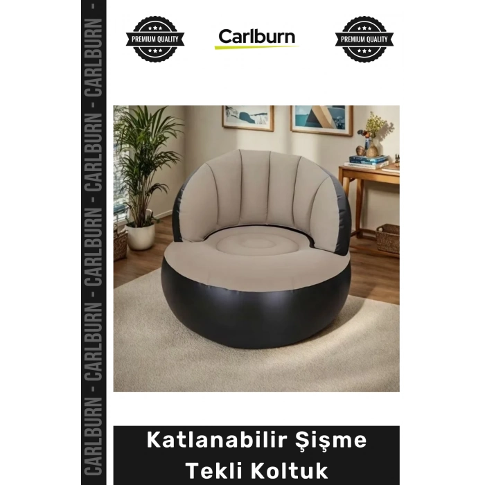 #Koltuk Kadife Dokulu Ergonomik Konforlu Kamp Bahçe Portatif Katlanabilir Şişme Tekli Koltuk