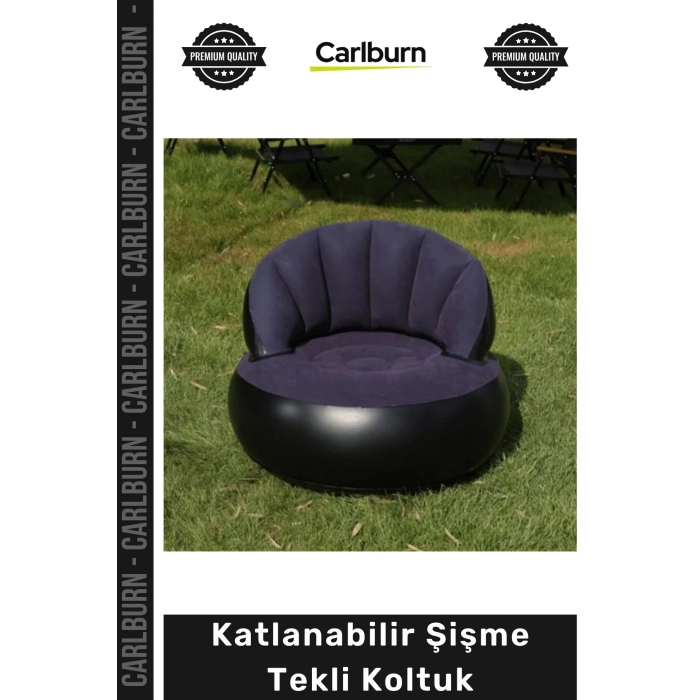 #Koltuk Kadife Dokulu Ergonomik Konforlu Kamp Bahçe Portatif Katlanabilir Şişme Tekli Koltuk