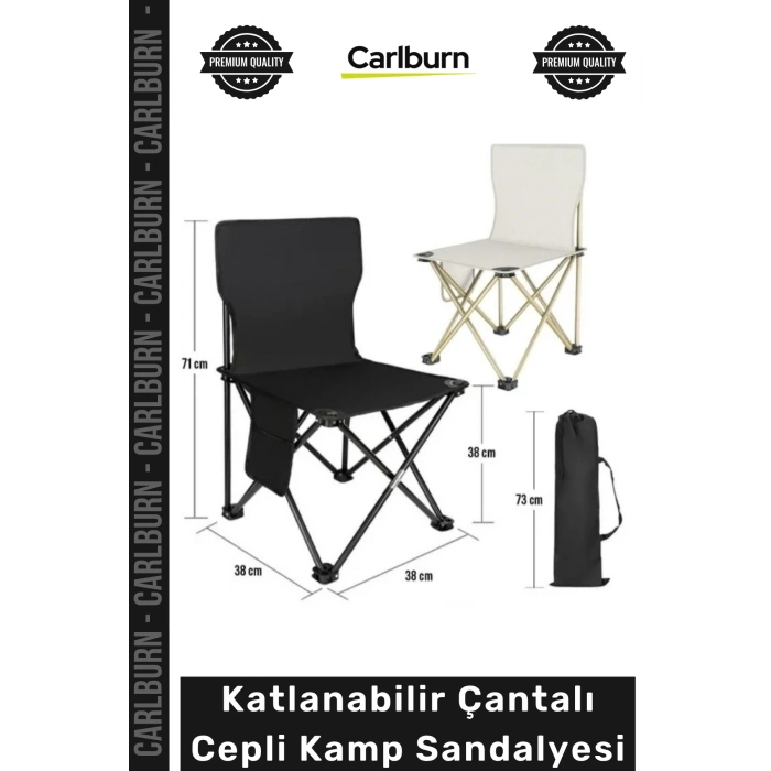 #KampSandalyesi Konforlu Ergonomik Metal Profil Oxford Kumaş Katlanabilir Çantalı Cepli Kamp Sandalyesi