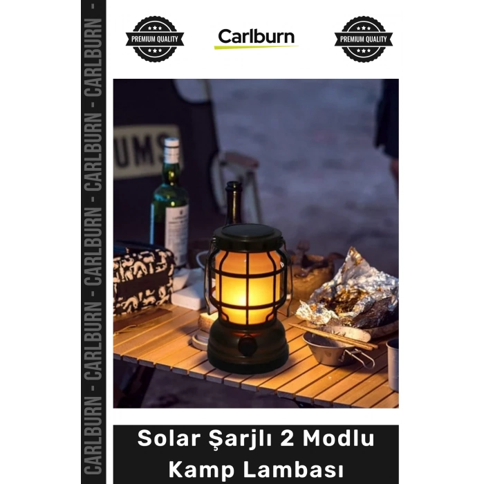 #KampLambası Retro Gaz Lambası Tasarım Şarjlı Dış Mekan Solar Şarjlı 2 Modlu Dekoratif Kamp Lambası