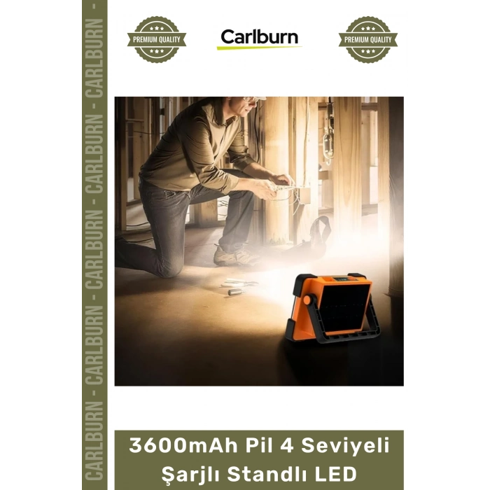 #KampLambası Solar Güneş Panelli Kamp Projektör Lambası Powerbank 3600mAh Pil 4 Seviyeli Şarjlı Stand
