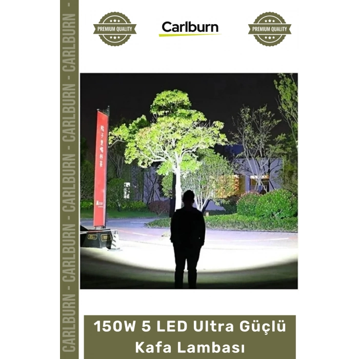 #KafaLambası Şarjlı Kamp Avcılık Dağcılık Outdoor Yüksek Lümen 150W 5 LED Ultra Güçlü Kafa Lambası
