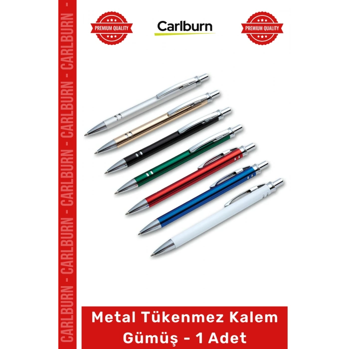 #TükenmezKalem Prestijli Ergonomik Dayanıklı Kurumsal Kaliteli Metal Tükenmez Kalem Gümüş 1 Adet