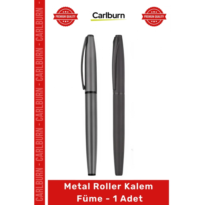 #Kalem Prestijli Şık Tasarım Kurumsal Hediye Lüks Ofis Yazım Gereçleri Metal Roller Kalem Füme - 1 Adet