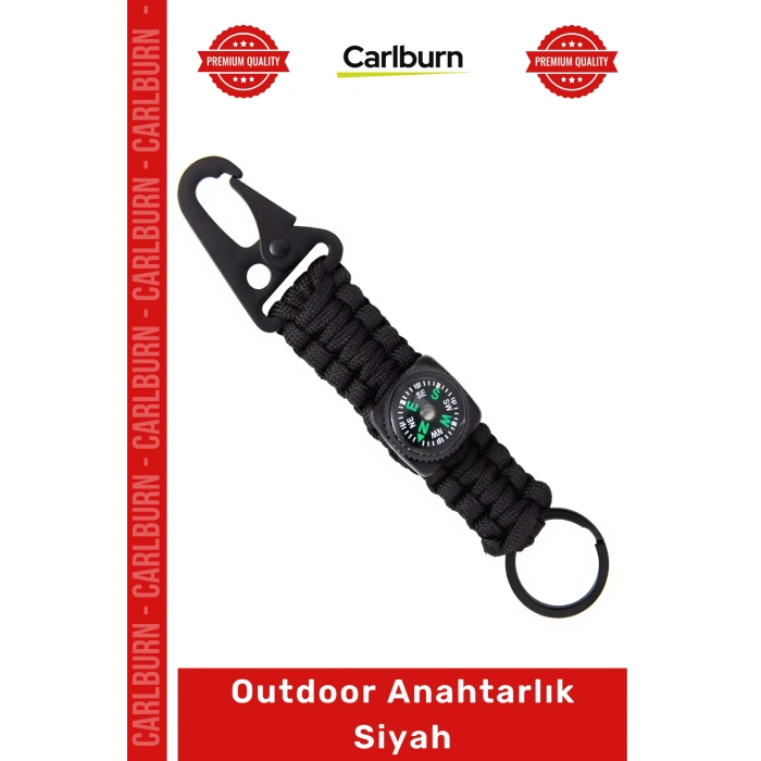 #Anahtarlık Taktik Kamp Dağcılık Dayanıklı Çelik Klipsli Karabinmalı Şık Outdoor Anahtarlık Siyah