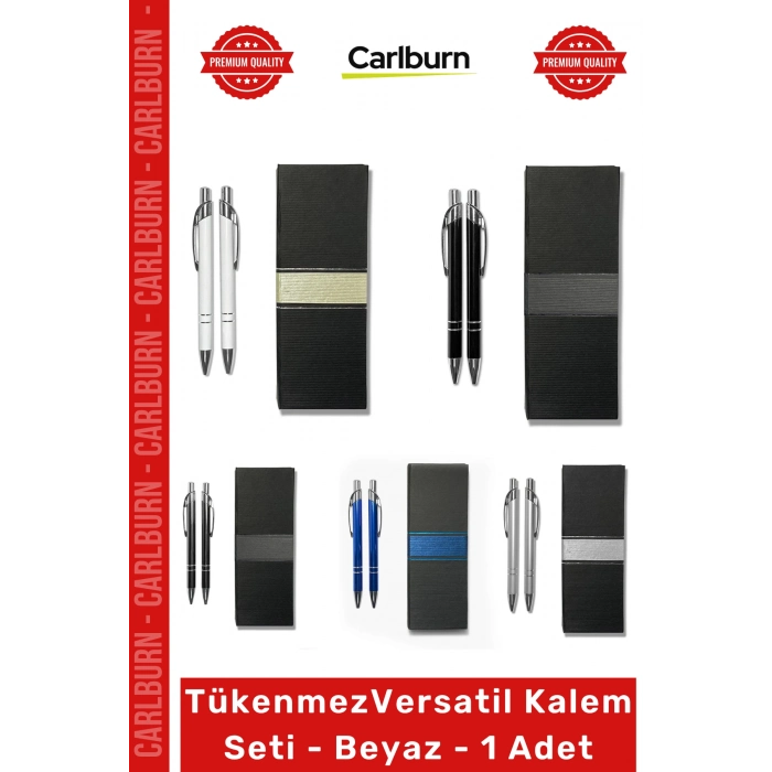 #VersatilKalem Logo Baskılı Promosyon Şık Hediye Tükenmez Versatil Kalem Seti Beyaz 1 Adet