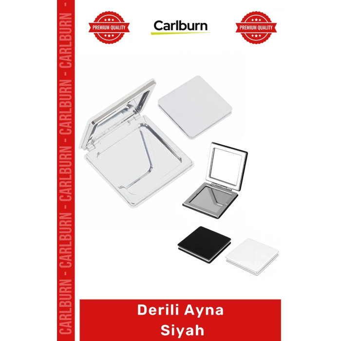 #Ayna Handmade El İşçiliği Lüks Modern Cep Çanta Boyu Makyaj Aksesuarı Şık Çerçeveli Derili Ayna Siyah