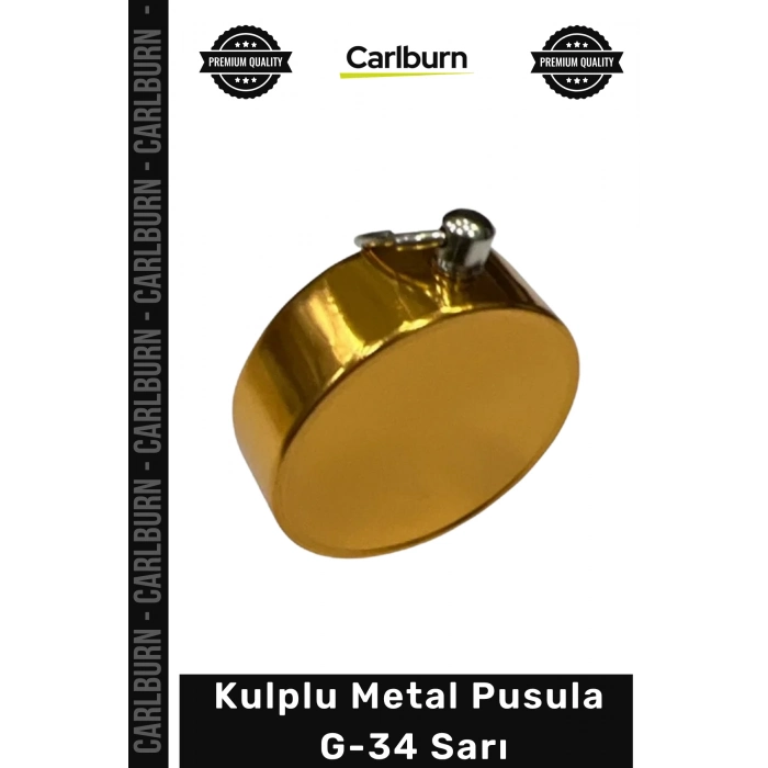 #Pusula Paslanmaz Çelik Dayanıklı Su Geçirmez Hassas Kamp Pusula Kulplu Metal Pusula G34 Sarı