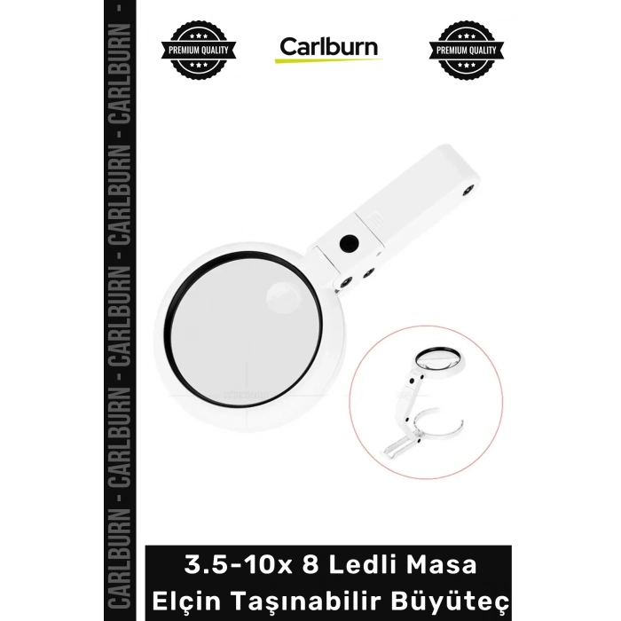 #Büyüteç Işıklı Usb Şarj Edilebilir Katlanabilir 3.5-10x 8 Ledli Masa Elçin Taşınabilir Büyüteç