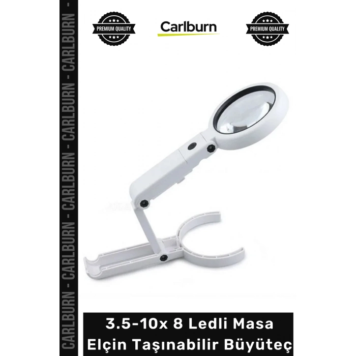 #Büyüteç Işıklı Usb Şarj Edilebilir Katlanabilir 3.5-10x 8 Ledli Masa Elçin Taşınabilir Büyüteç