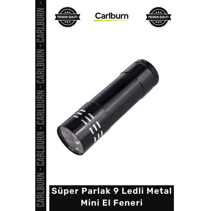 #ElFeneri Kaliteli Alüminyum Gövdeli Güçlü Zenon Işıklı Süper Parlak 9 Ledli Metal Mini El Feneri