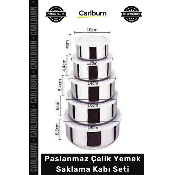 #SaklamaKabı Kaliteli Sağlıklı Hijyenik Sızdırmaz 5 Parça Paslanmaz Çelik Yemek Saklama Kabı Seti