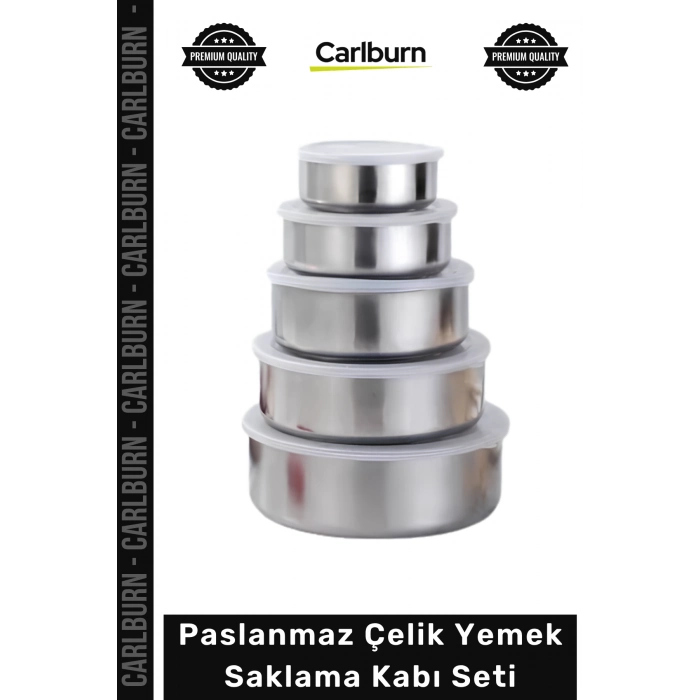 #SaklamaKabı Kaliteli Sağlıklı Hijyenik Sızdırmaz 5 Parça Paslanmaz Çelik Yemek Saklama Kabı Seti